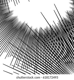 Abstract texture / pattern with random radial shapes overlapping. Texture with rippled, concentric elements. Abstract geometric art. Vector illustration