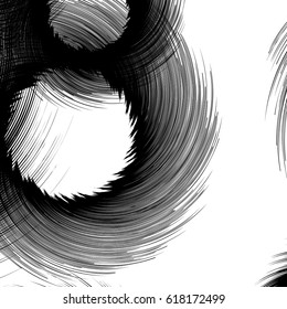 Abstract texture / pattern with random radial shapes overlapping. Texture with rippled, concentric elements. Abstract geometric art. Vector illustration