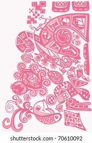 Abstract texture in pink. Hand-drawn background