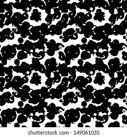 Abstract texture print monochrome seamless pattern - vector 