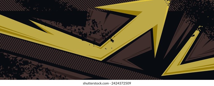 Fondo de carreras de textura abstracta. Ilustración vectorial de patrón geométrico gris y amarillo