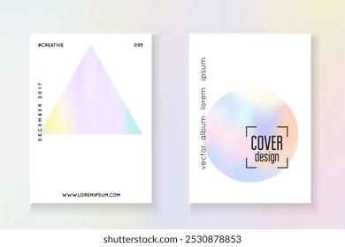 Abstract Texture. Rainbow Poster. Colourful White Brochure. Purple Hologram Cover. Fashion Banner. Memphis Screen. Neon Presentation. Violet Abstract Texture