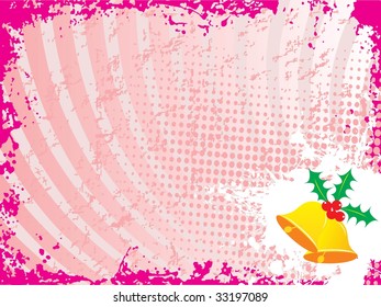 abstract texture rays background with christmas bell