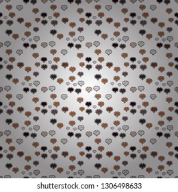 Abstract texture, repeat tiles. Valentines day background. Vector. Love romantic theme. Seamless pattern with small hearts on gray, white and brown backdrop. Design for decoration, gift paper, textile