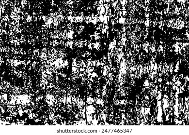 Abstract texture of scratches, cracks, chips. Grunge black and white background. Monochrome pattern of vintage surface.