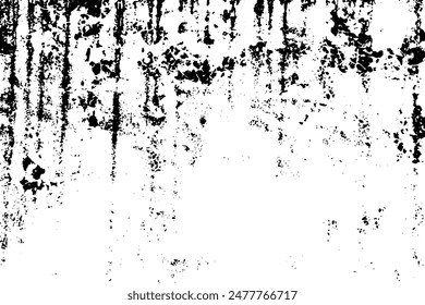 Abstract texture of scratches, cracks, chips. Grunge black and white background. Monochrome pattern of vintage surface.