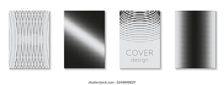 Conjunto de textura Abstractas. Cubierta gráfica negra. Línea Flyer Blanco Y Negro. Tecnología Moderna Con Formas Sencillas. Elementos Dinámicos En Presentación 2d. Cartel de 1980. Textura Abstractas blanca