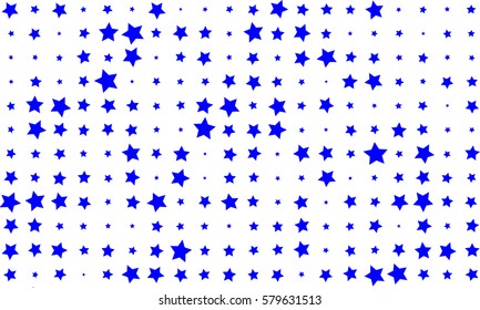 Abstract Texture with Small Blue Stars on White Background. Simple Pattern.