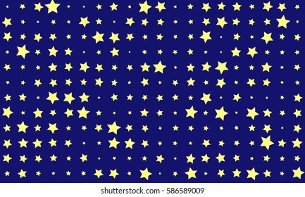 Abstract Texture with Small Yellow Stars on Dark Blue Background. Simple Pattern.