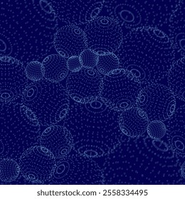 Abstract texture with spheres from dots. Vector illustration