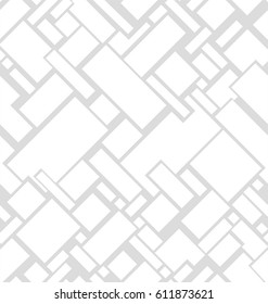 Abstract texture from squares in white colors a seamless pattern on a light gray background.