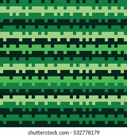 Abstract texture tetris railways striped pixel seamless background green