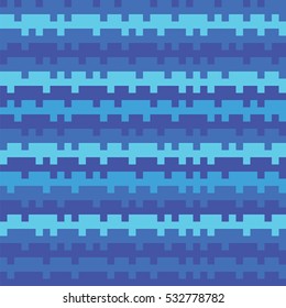 Abstract texture tetris railways striped pixel seamless background blue