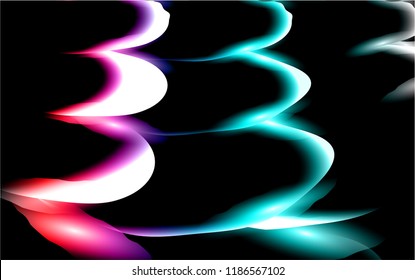 Abstract texture of unusual beautiful luminous light airy bright waves of lines of energetic magical magical multicolored overflowing. The background. Vector illustration.