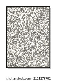 Abstract texture of waves, bark, twisted lines. Hand drawing, small graphics. Modern trendy vector illustration. Each background is isolated.