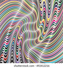 Abstract texture wavy multicolored stripes. flat vector illustration. easy to use