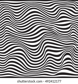 Abstract texture wavy spiral strips of black. flat vector illustration. easy to use
