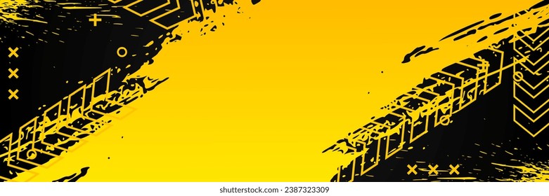 abstract texture yellow and black stroke brush with halftone. abstract background