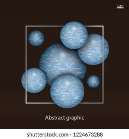 Abstract textured 3d spheres with reflective surface. Eps10 Vector illustration