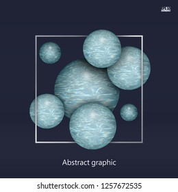 Abstract textured 3d spheres with reflective surface. Eps10 Vector illustration