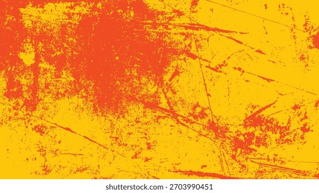 Abstractas fondo texturizado con angustiados patrones naranja y amarillo y arañazos grunge
