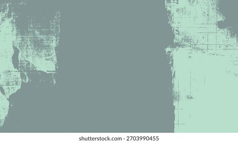 Abstract textured background with distressed paint splatters in muted teal and grey tones vector
