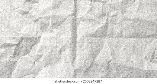 Abstract textured background, dusty gritty crumpled paper, notebook checkered sheet. Grunge style overlay, banner template.