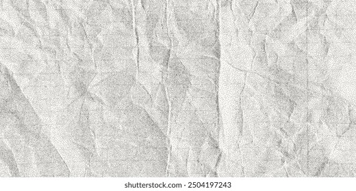 Abstract textured background, dusty gritty crumpled paper, old checkered sheet. Grunge style overlay, backdrop.