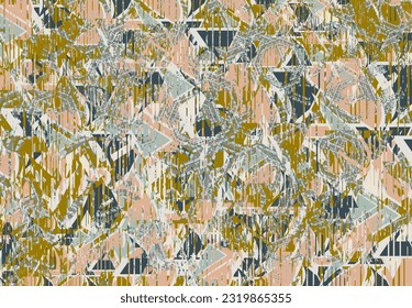 Abstract textured background with geometrical elements in pastel-golden-gray tonality. Cracked backdrop for wallpaper, fashion, business concepts, scrapbooking, tiles, fabrics, covers, interiors, etc.