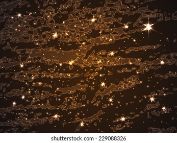 Abstract textured background with glossy elements and bright stars