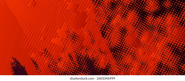 Abstract textured background with a halftone pattern in bold red and black, creating a dynamic and energetic visual effect.