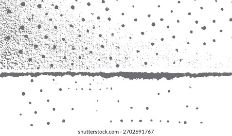 Fondo texturizado Abstractas con puntos grises dispersos y línea Horizontal rugosa que divide el espacio blanco