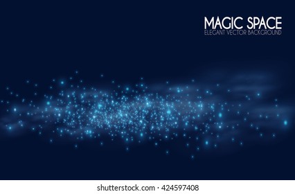 Abstract Textured Background. Shimmer and Fog Design. Cosmos, Universe, Particles, Elegant Design. Magic Space. Vector illustration