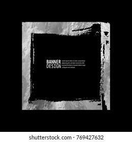 Abstract textured background with a silver metal frame