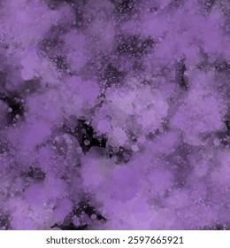 Abstract textured background with watercolor effect and splashed drops on black. Dynamic, deep and rich background. Tracing