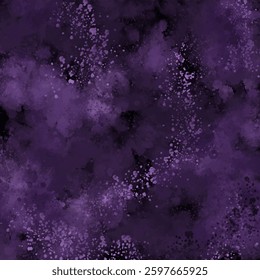 Abstract textured background with watercolor effect and splashed drops on black. Dynamic, deep and rich background. Tracing
