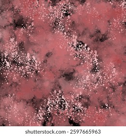 Abstract textured background with watercolor effect and splashed drops on black. Dynamic, deep and rich background. Tracing