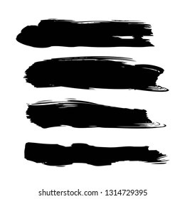 Abstract textured big thick black different strokes isolated on white background
