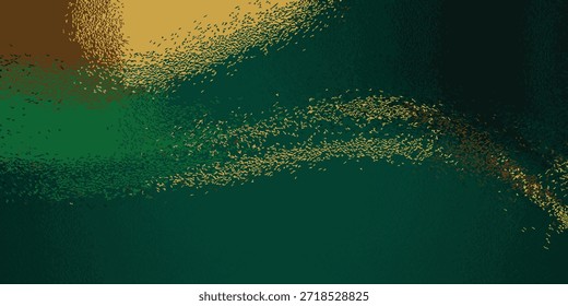 Abstractas pinceladas texturizadas con una mezcla de verde intenso y amarillo dorado, creando una sensación dinámica y artística.