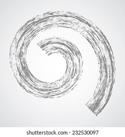 Abstract Textured Circular Spirals. Vector illustration background. 