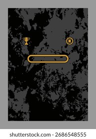 Abstract Textured Composition with Trophy and Coin