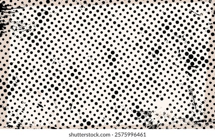 Abstract Textured Dotted Halftone Retro Paper Print Texture Frame Vector Wallpaper