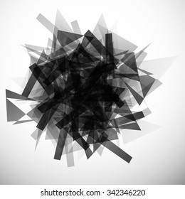 Abstract textured, edgy, monochrome element. Vector art.