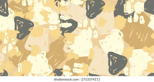 Abstract textured fantasy seamless pattern, hand drawn. Vibrant abstract background with bright brush strokes in vibrant colors. Modern expressive design, perfect for textiles, packaging, wallpaper and creative projects.