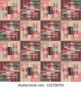 Abstract  textured geometric seamless pattern. Vector.