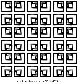 Abstract textured geometric seamless pattern. Vector.