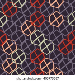 Abstract textured geometric seamless pattern.