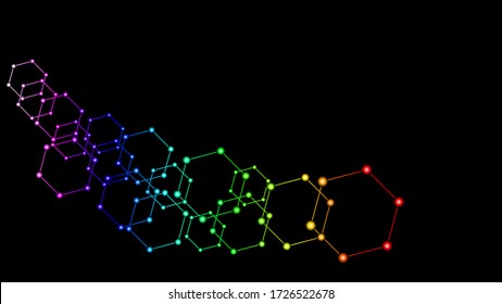 Resumen texturado de formas geométricas. Resumen del fondo del patrón Hexagons. Vector de plantilla de diseño creativo de fondo de escritorio.