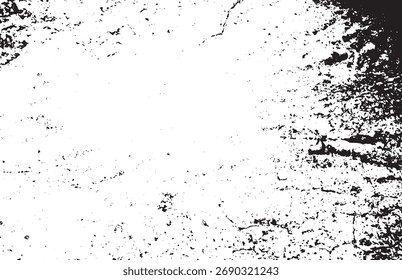 Abstract textured grunge background with distressed white and black splatters and rough organic patterns