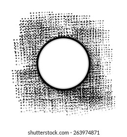 Abstract textured grunge frame. Isolated element. Space for your text. Acrylic stamp. Vector illustration. Editable template.